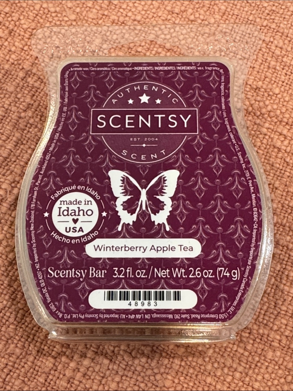 NWT Scentsy Winterberry Apple Tea Wax Bar - Purple